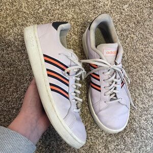 Adidas Womens Grand Court Purple pink Tennis Sneakers Shoes 10 retro street wear